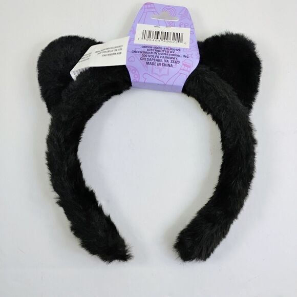 Cat ears Headband Black faux fur with Silver Glitter Ears Cosplay - Picture 5 of 11
